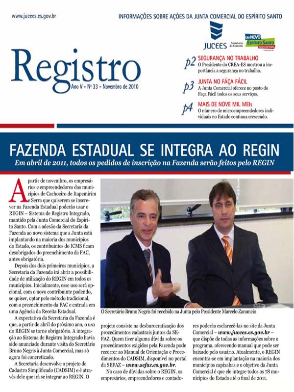 Informativos - Registro - Junta Comercial do Estado do Espírito Santo